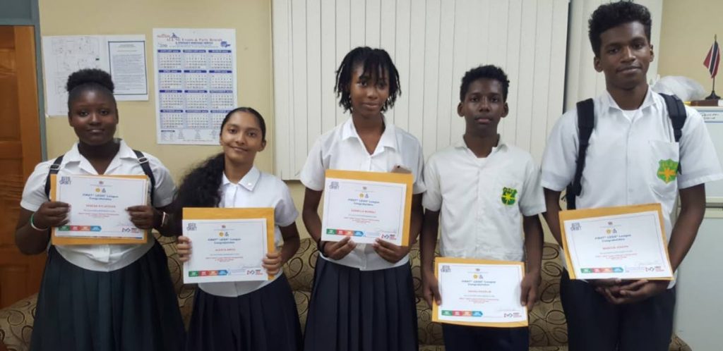  students – Alexya Singh, Marcus Joseph, Terissa Sylvester, Isaiah Hudlin and Daniella Murray – are the first representatives from the English-speaking Caribbean to participate in this world festival.