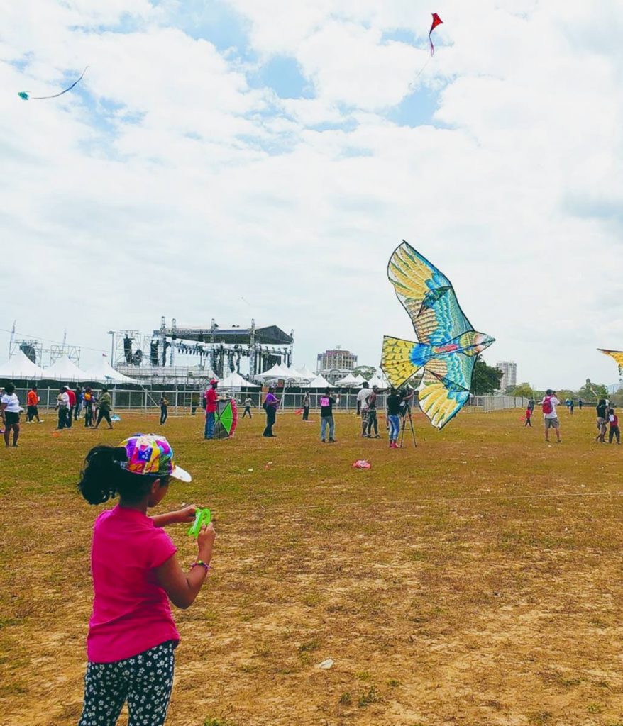 A young girl prepares to get in on the kite-flying action.