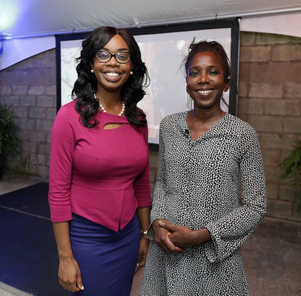 Nadine Stewart-Phillips, Secretary for the Division of Tourism, left, with Melvina Harvard, programme facilitator at the launch of the Tobago Rural Film Initiative last Wednesday at the division’s compound Sangster’s Hill, Scarborough.

Photo by THA