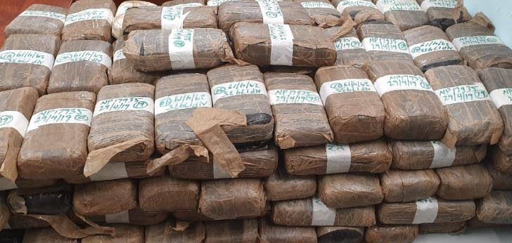 150 blocks of marijuana found on Monday night in an SUV at Siparia. File photo