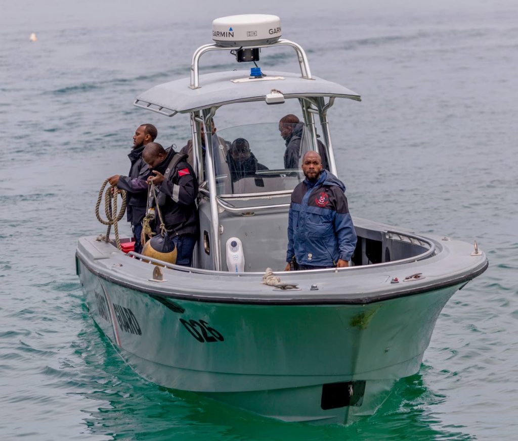 A TT Coast Guard short-range interceptor arrives at Charlotteville, Tobago, on March 4. The vessel was provided by Government to aid coast guard operations in Tobago.