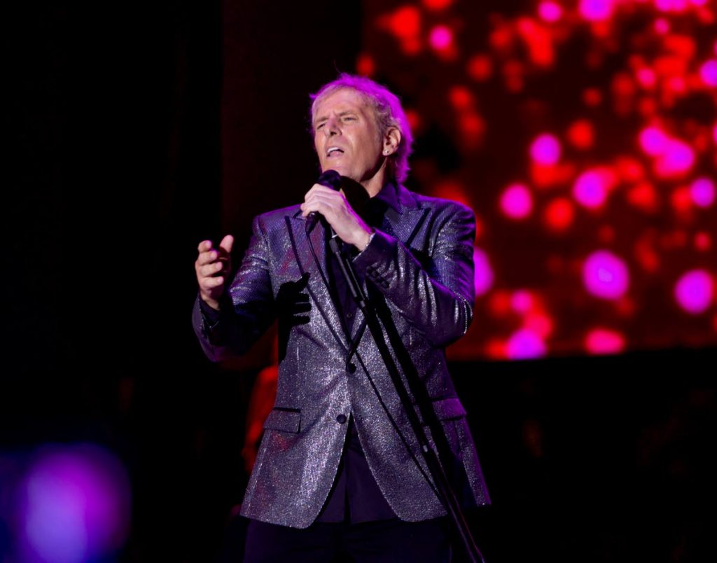 Pop rock legend Michael Bolton performs at Tobago Jazz Experience on Sunday night at the Pigeon Point Heritage Park. PHOTO BY DAVID REID 