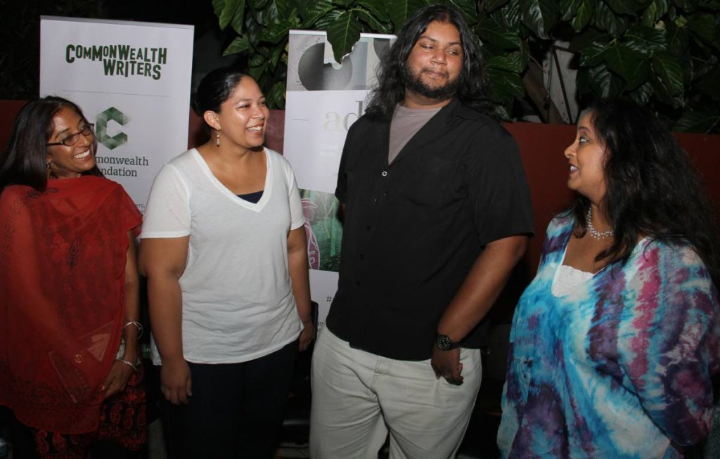 Writers Gabrielle Hosein, Stella Chong Sing, Patti-Anne Ali and Kevin Jared have a converstion at the Bocas Lit Fest's launch of anthology on Indian Indentureship on Wednesday at Alcazar Street, St Clair. 