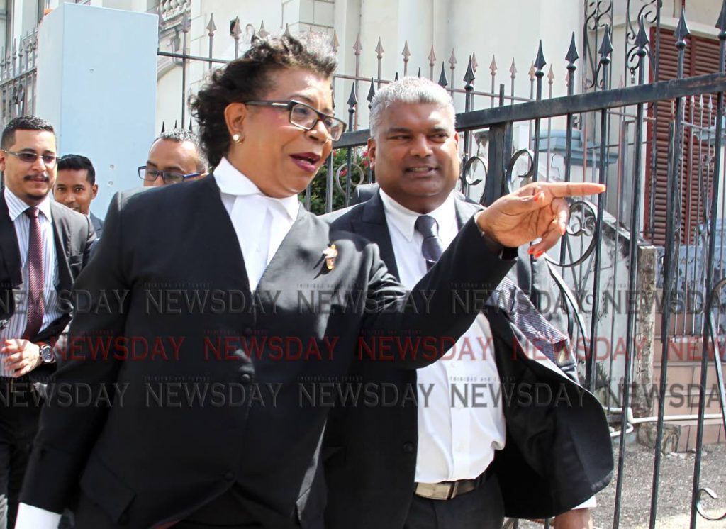 File photo: Pamela Elder SC and her client Anand Ramlogan leaving POS Magistrate court on Monday, May 6, 2019. PHOTO BY ROGER JACOB  