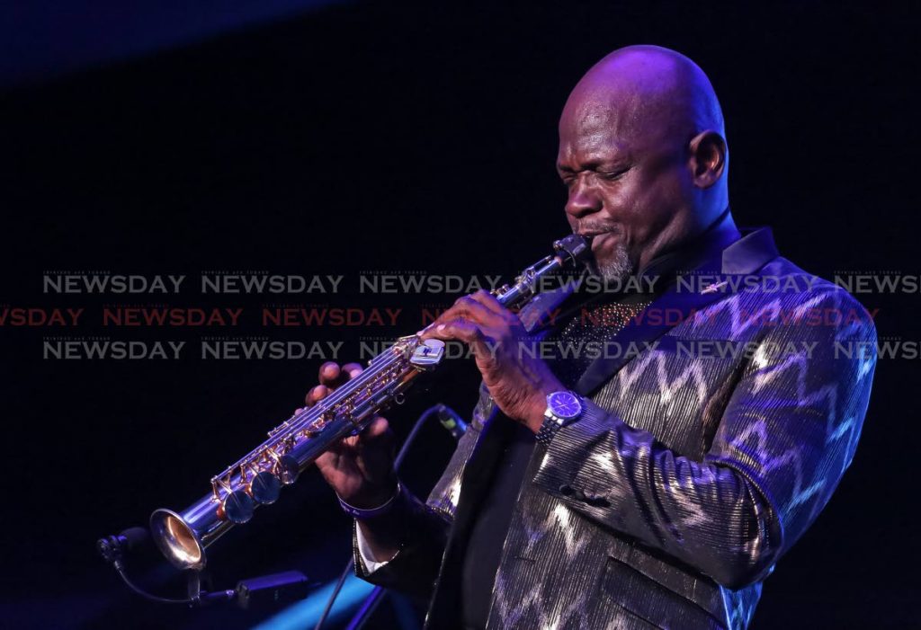  St Lucian saxophonist Augustin “Jab” Duplessis thrilled with a display of creole Caribbean jazz.
