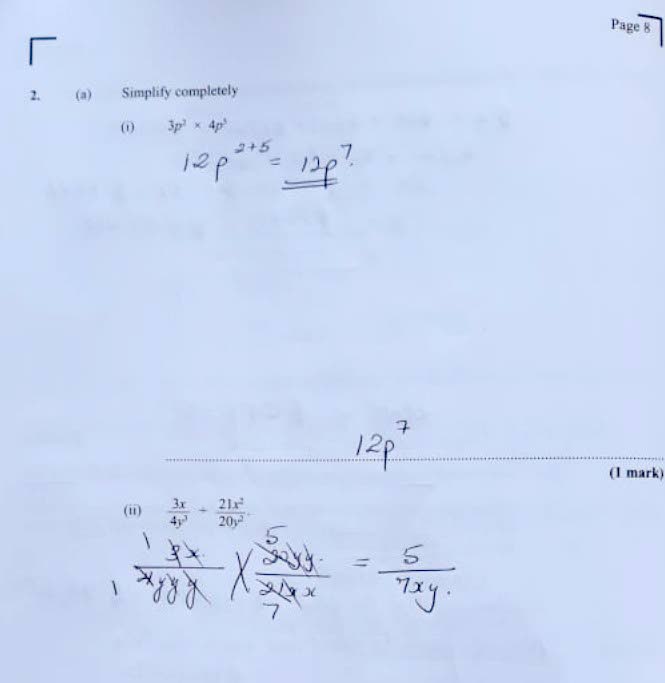 CHEAT SHEET: This is one page of the 2019 CSEC math exam, with answers, which was shared among students during the exam on Wednesday. The entire exam paper was posted to social media. 