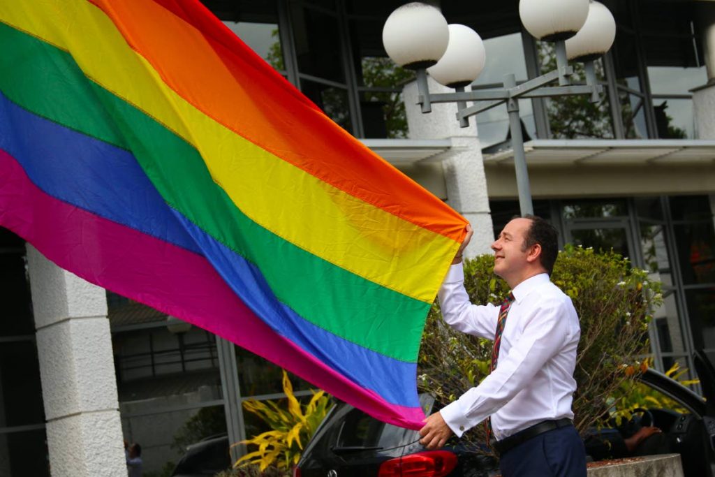 High Commissioner Tim Stew MBE raises the Rainbow Flag on IDAHOBIT 2019 at the British High Commission

Photo source: British High Commission
