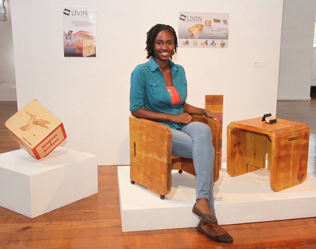 Tenika Samuel wants to start a furniture business with her minimalist table and chair set. Her children's piece is most popular among those who attended the exhibition at the National Museum and Art Gallery, Frederick Street, Port of Spain.