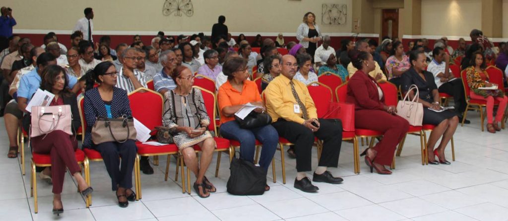 The audience at the launch of the Address Improvement and Postal Code Implementation Project for Penal/Debe at Paria Suites, La Romaine yesterday. 