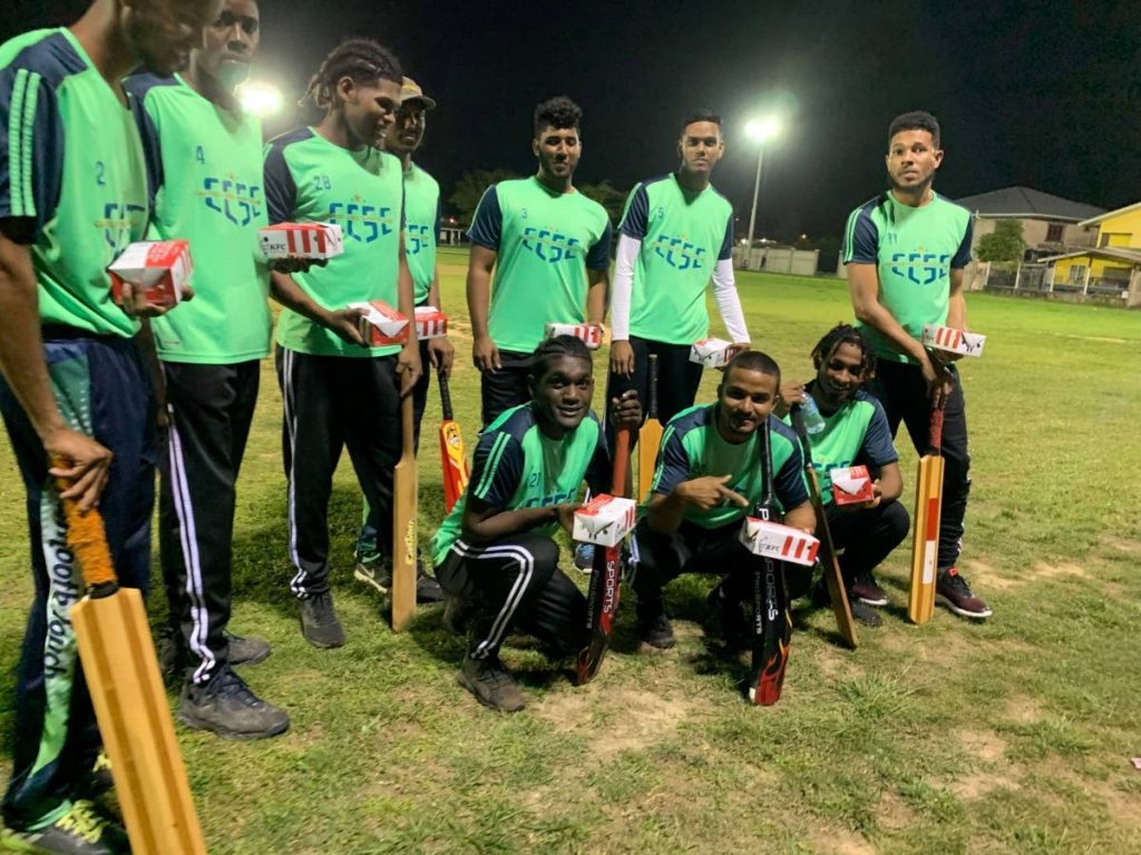 Cricket team Caution, one of the top teams in the Mafeking Night Windball 12-over Cricket Tournament. 