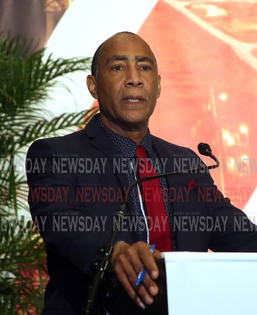 Gerry Brooks, chairman of TT NGL Ltd, addresses the annual general meeting at Hilton Trinidad, St Ann's on April 30. Brooks has resigned as chairman of the National Gas Co Ltd and its group of companies, including TT NGL, with effect from June 30. PHOTO BY SUREASH CHOLAI