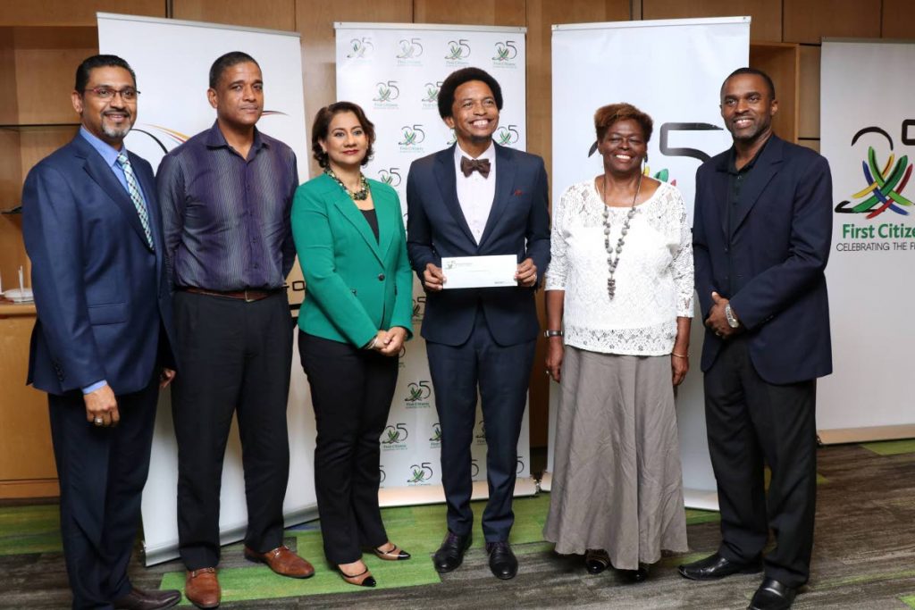 First Citizens Head - Brand and Marketing Larry Olton, from left, First Citizens Sports Foundation Member  Kwame Laurence, First Citizens Group CEO Karen Darbasie, president of the TTOC Brian Lewis, First Citizens Sports Foundation Member Catherine Forde and Tyrone Marcus.