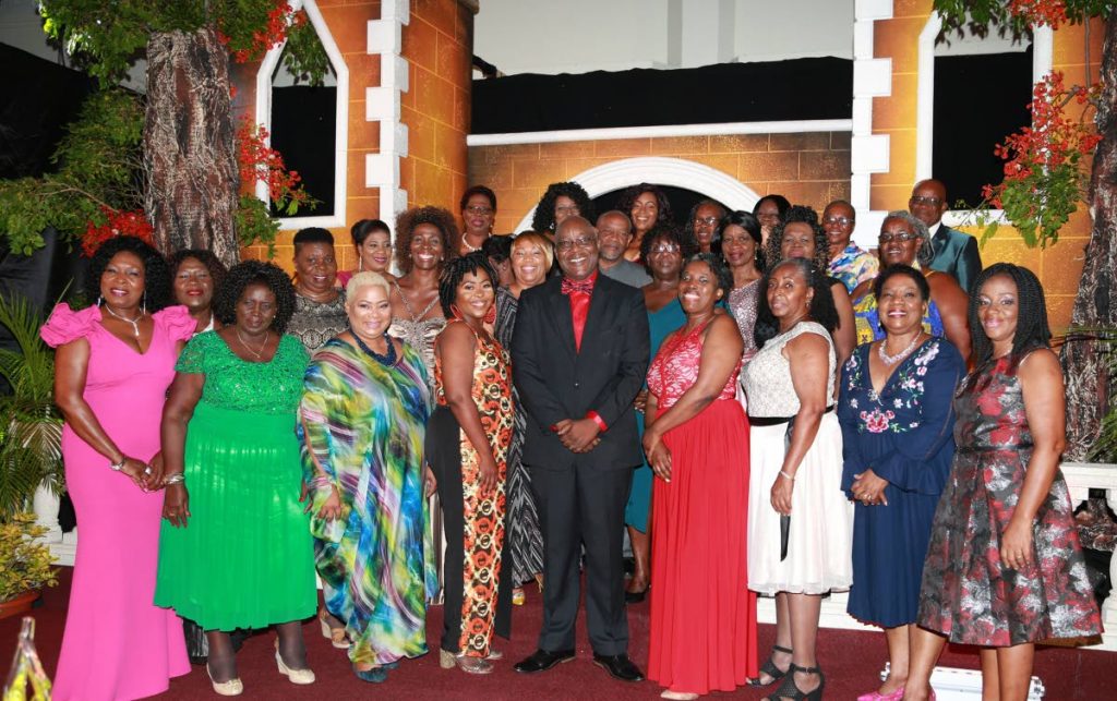 Retired teachers with THA Chief Secretary and Secretary of Education Kelvin Charles, centre, following Thursday's 12th Teachers' Retirement and Appreciation Ceremony at the Magdalena Grand Beach and Golf Resort, Lowlands 