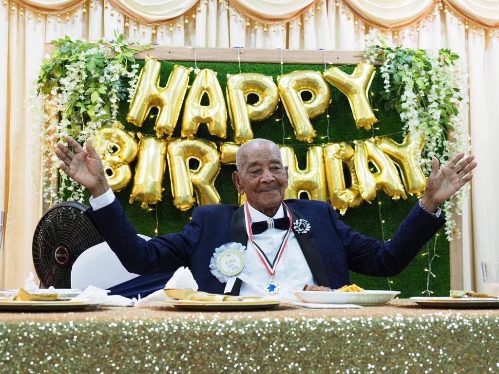 Angelo Martinez celebrating his 100th birthday recently.