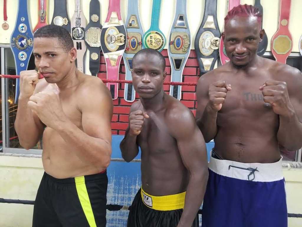 Professional boxers, from left to right, Yuray Cisnero, Prince-Lee Isidore and Joel McRae.