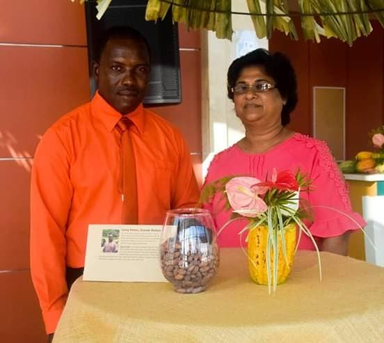Champion cocoa farmers Leroy and Geeta Peters. Photo courtesy the Peters family