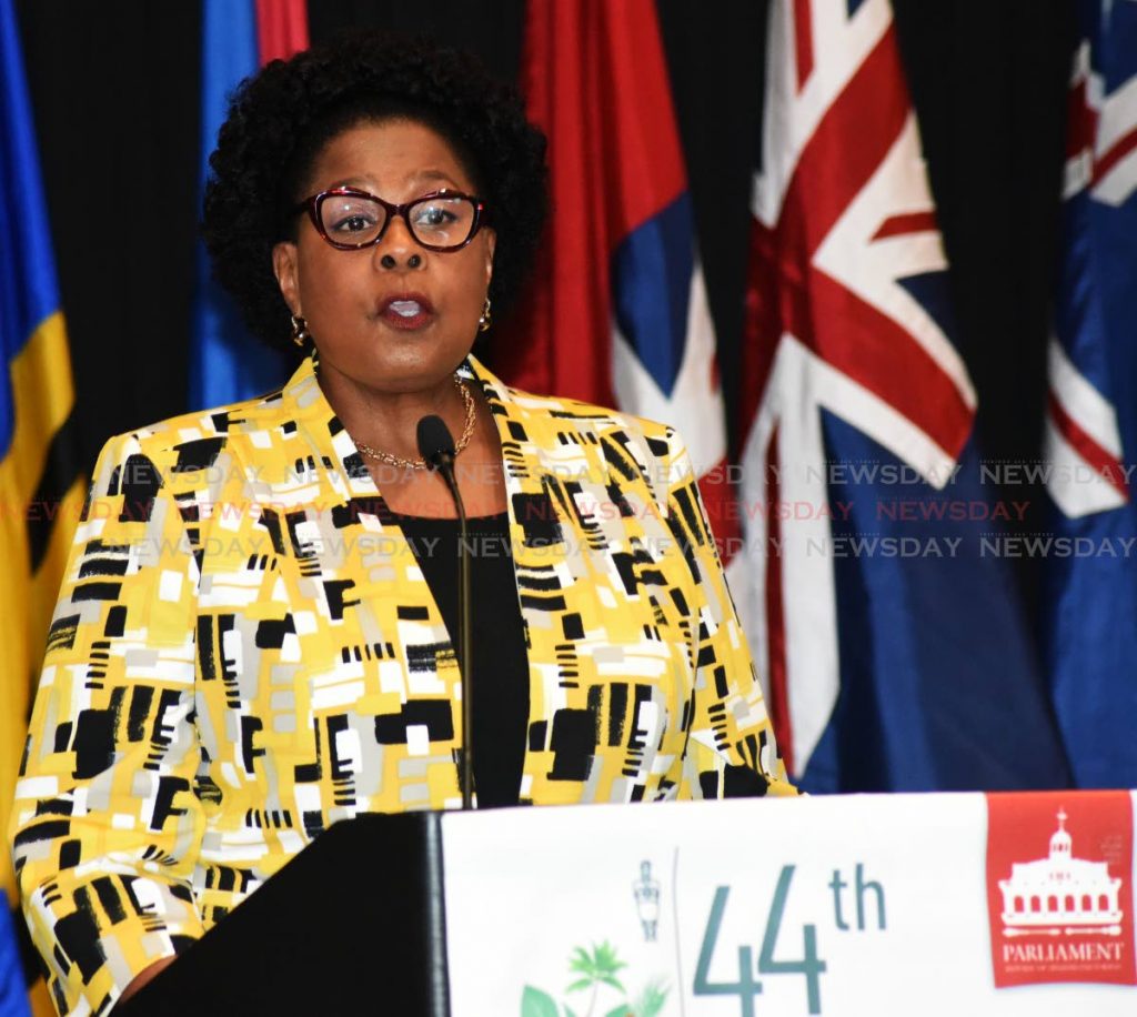 TT President Paula-Mae Weekes addresses the 44th annual Conference of the Caribbean Americas and the Atlantic Region of the Commonwealth Parliamentary at Hyatt Regency, Port of Spain. Photo by Kerwin Pierre