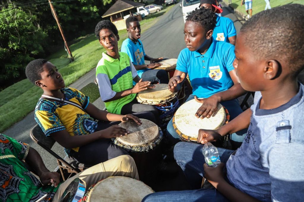 Roxborough Police youth club drummers perform at the Wake Up Call procession to launch the Black Rock Sea Festival along Shirvan Road, last Thursday.