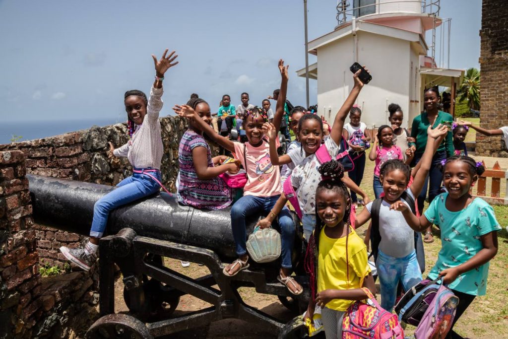 The Carnbee, Tobago based School of Foreign Language took children from their vacation camp programme on a field trip to Fort King George, Scarborough, Tobago on Friday July 19, 2019. Photo by Jeff K Mayers