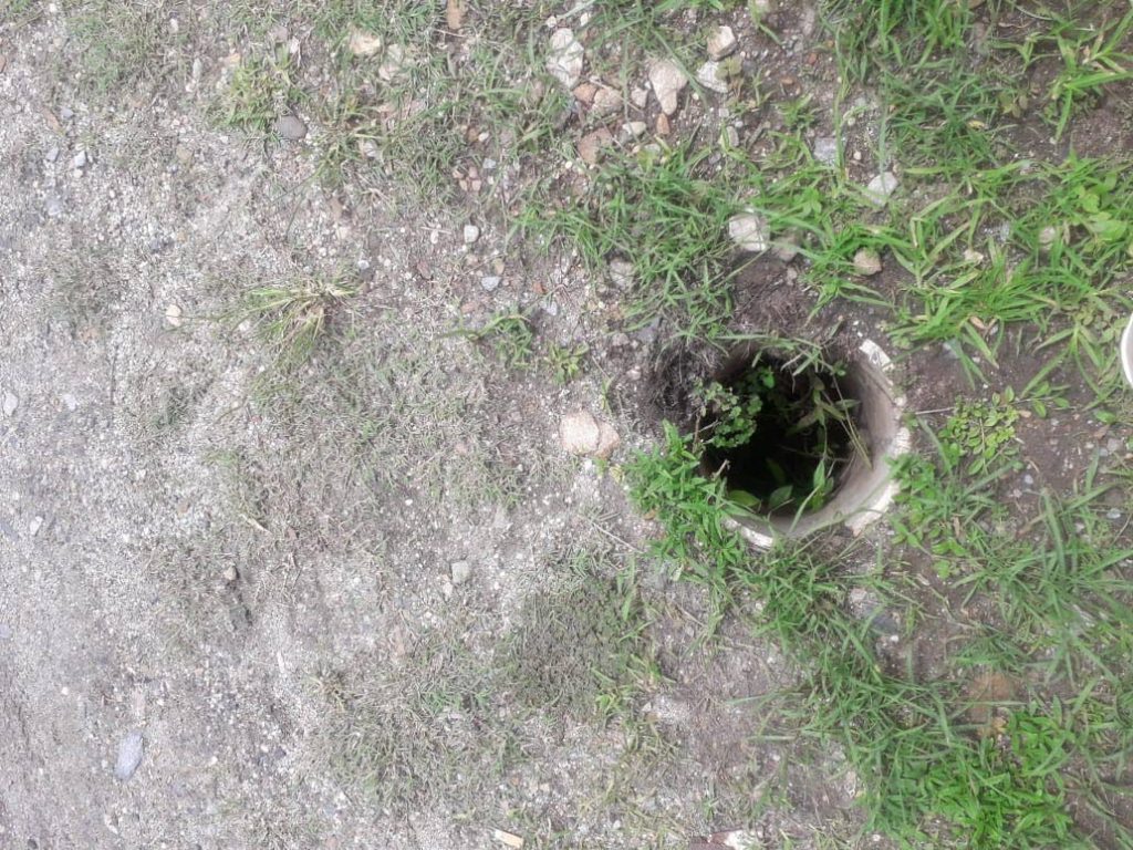 A photo of the hole, submitted by Kathleen Lewin.