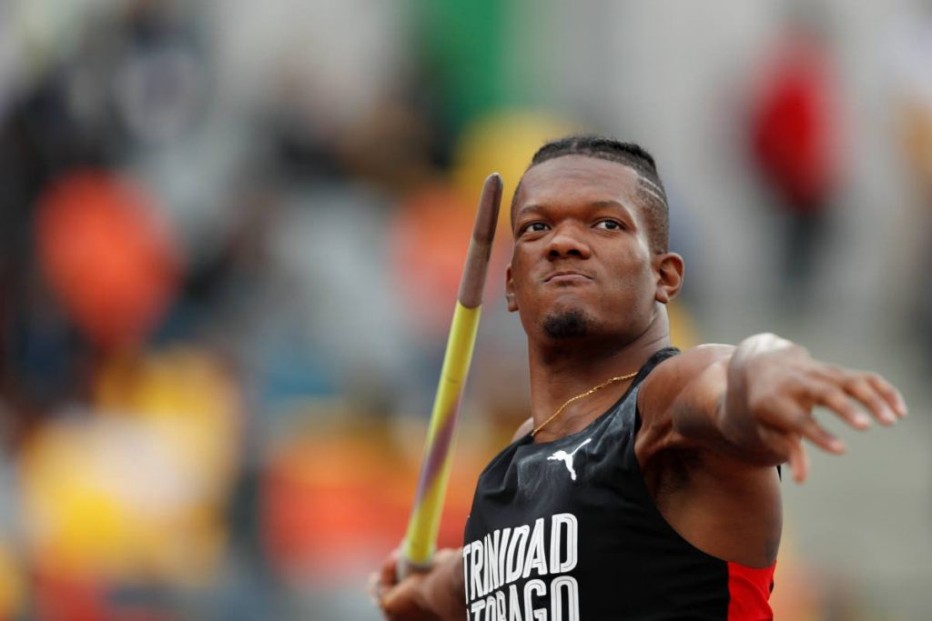 TT’s Keshorn Walcott competes in the men’s javelin throw final during the Pan American Games in Lima, Peru, yesterday. 