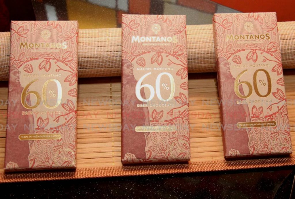 The latest packaging of the Montanos chocolate wrapper on display at the launch of the 60 percent Dark Chocolate at The Cocoa Pod on Gordon Street.

PHOTO BY AYANNA KINSALE 