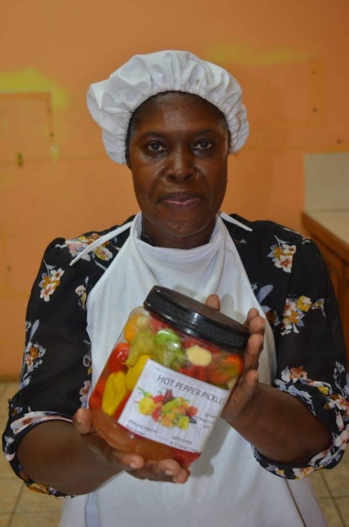 This participant shows some of the products made during the vocational skills programme 2019. 