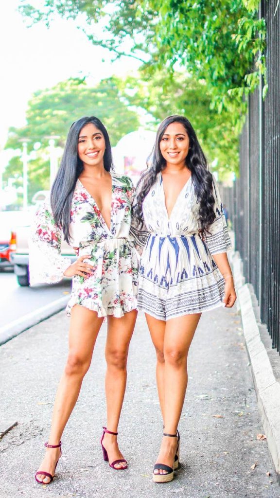 Sisters Paris, left, and Roxy James have taken the look of stationery a step further. 