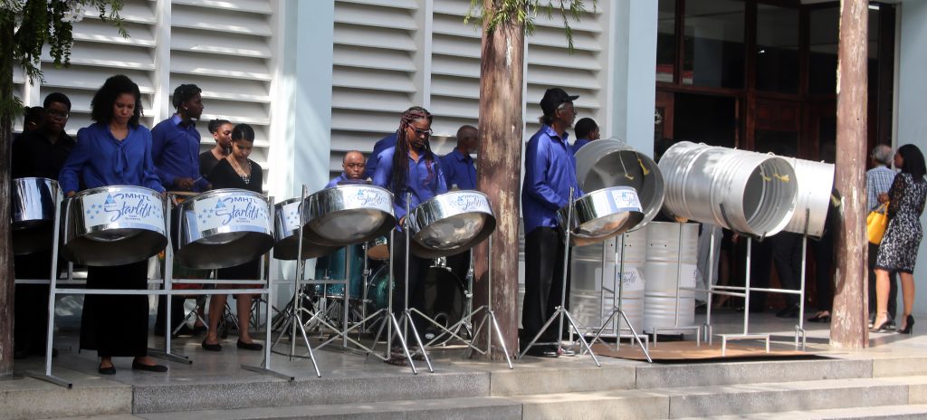 Methanol Holdings Starlift steel orchestra playing at the funeral service of   Methanol Holdings CEO Dennis Patrick,  at the Chuch of Assumption Long Circular Road. PHOTO SUREASH CHOLAI   EDITOR NOTE THE FAMILY REQUESTED NO PHOTO COVERAGE OF THE SERVICE     sureash