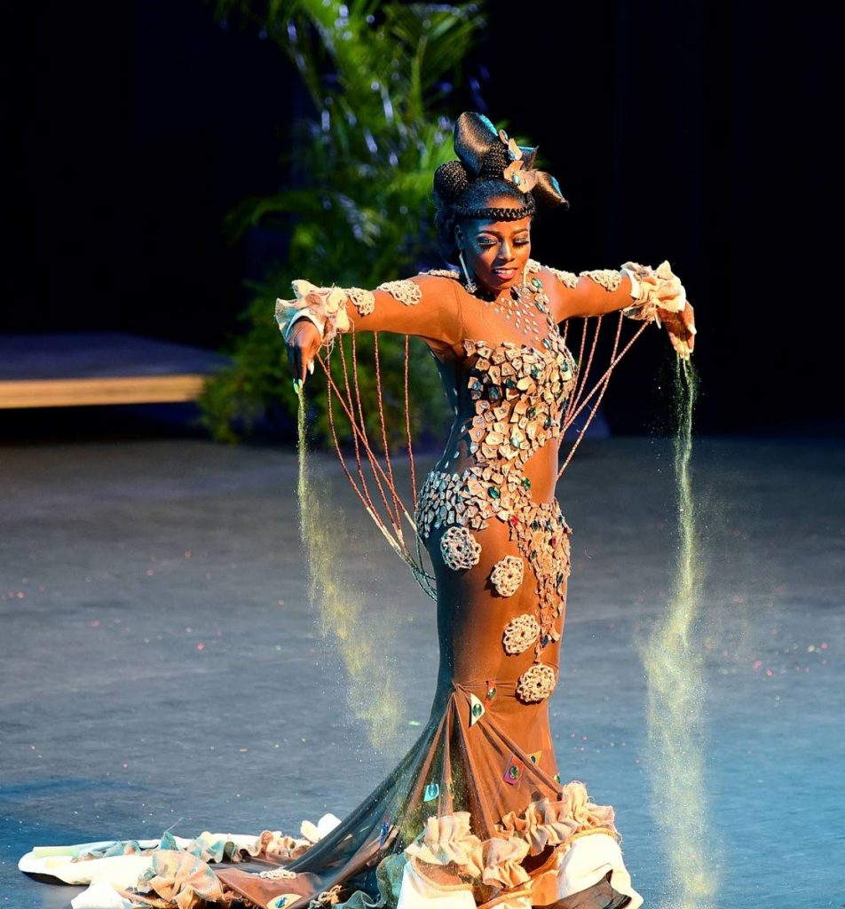 Sisters in Culture's Kelsie Robley placed fifth on Saturday at the La Reine Rive competition at Napa, Port of Spain. PHOTO BY DIVISION OF CULTURE 