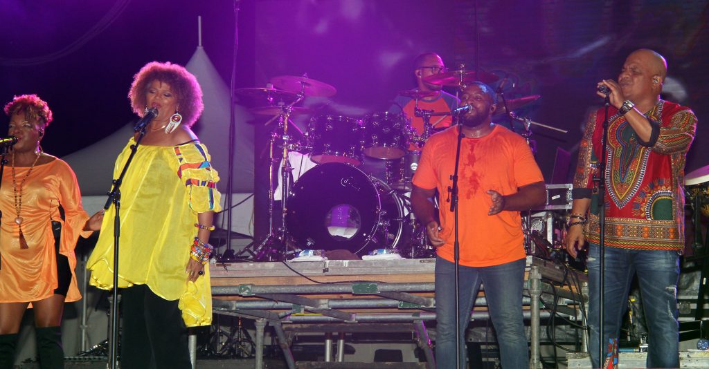 Kassav' from Guadeloupe entertains at Island Beat Super Concert on August 24, at the Queen's Park Savannah, Port of Spain
