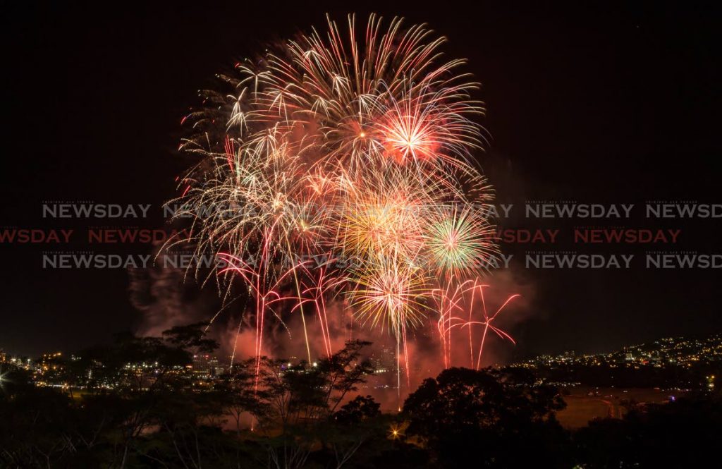File photo: Fireworks light up the sky over Queen's Park Savannah, Port of Spain. PHOTO BY JEFF MAYERS