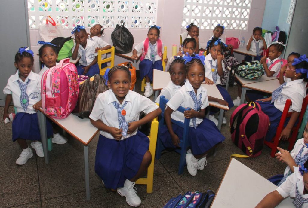 Nelson Street Girls’ RC School students settle in for class on the first day of school last Monday. 
PHOTO BY AYANNA KINSALE