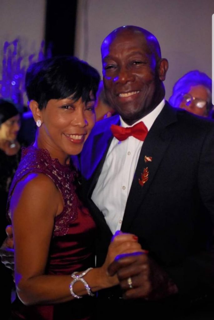 Prime Minister 
Dr Keith Rowley and his wife Sharon at the PNM's September Affair dance on Saturday at the Hyatt Regency. 