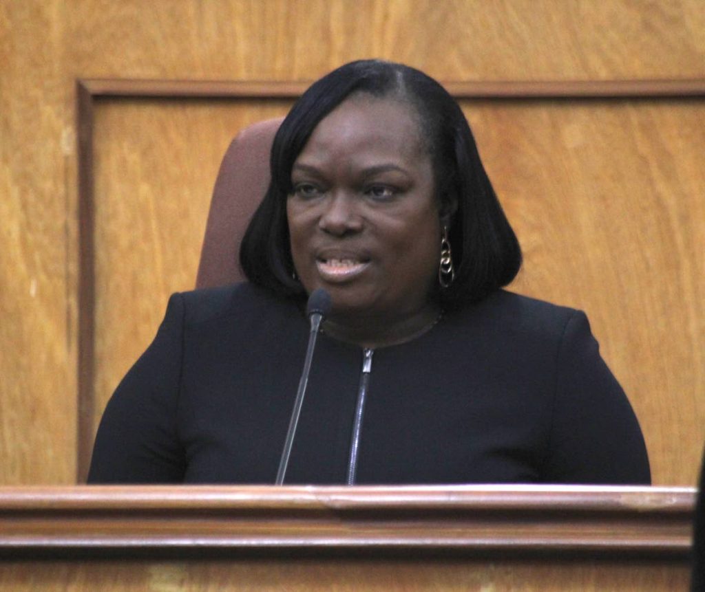 President of the Industrial Court Deborah Thomas-Felix speaks at the special sitting of the Industrial Court to mark the opening of the new law term on Tuesday on St Vincent Street, Port of Spain.