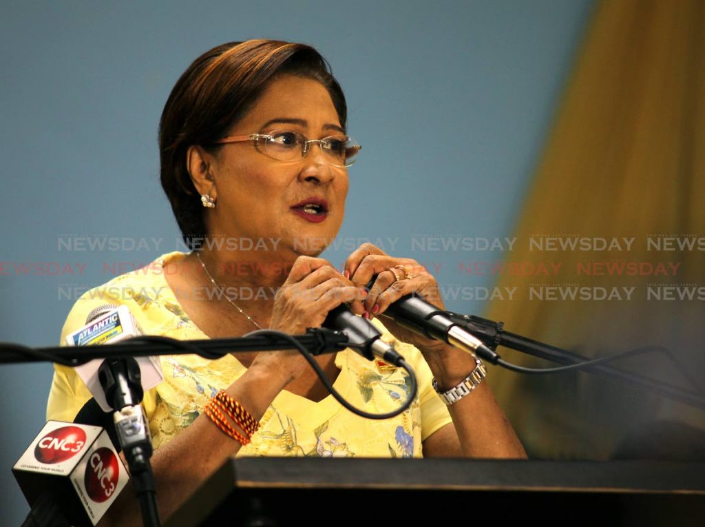 UNC political leader Kamla Persad Bissessar,  Photo by Lincoln Holder 