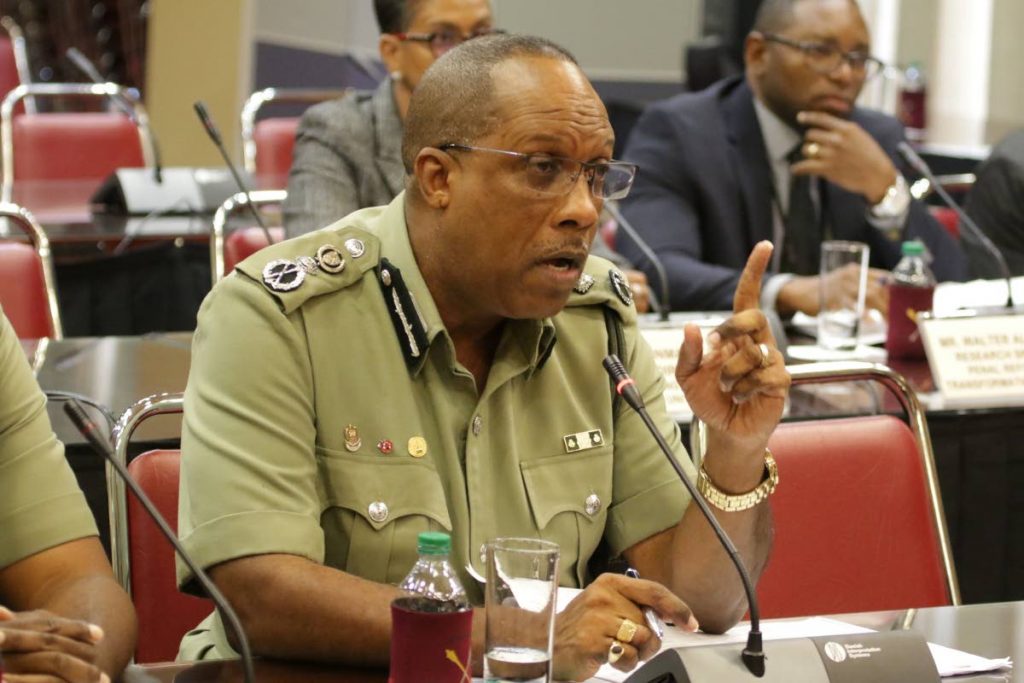 LET’S TALK JAIL: Prisons Commissioner Gerard Wilson makes a point on Wednesday at a sitting of Parliament’s Joint Select Committee on Social Services at the Parliament Building in Port of Spain. 
PHOTO COURTESY OFFICE OF THE PARLIAMENT