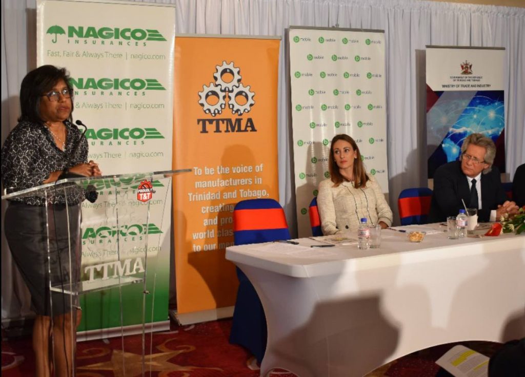 PAULA SPEAKS: Trade and Industry Minister Paula Gopee-Scoon speaks earlier this week during the launch of the Trade and Investment Convention (TIC) 2020 at Price Plaza, Chaguanas. 