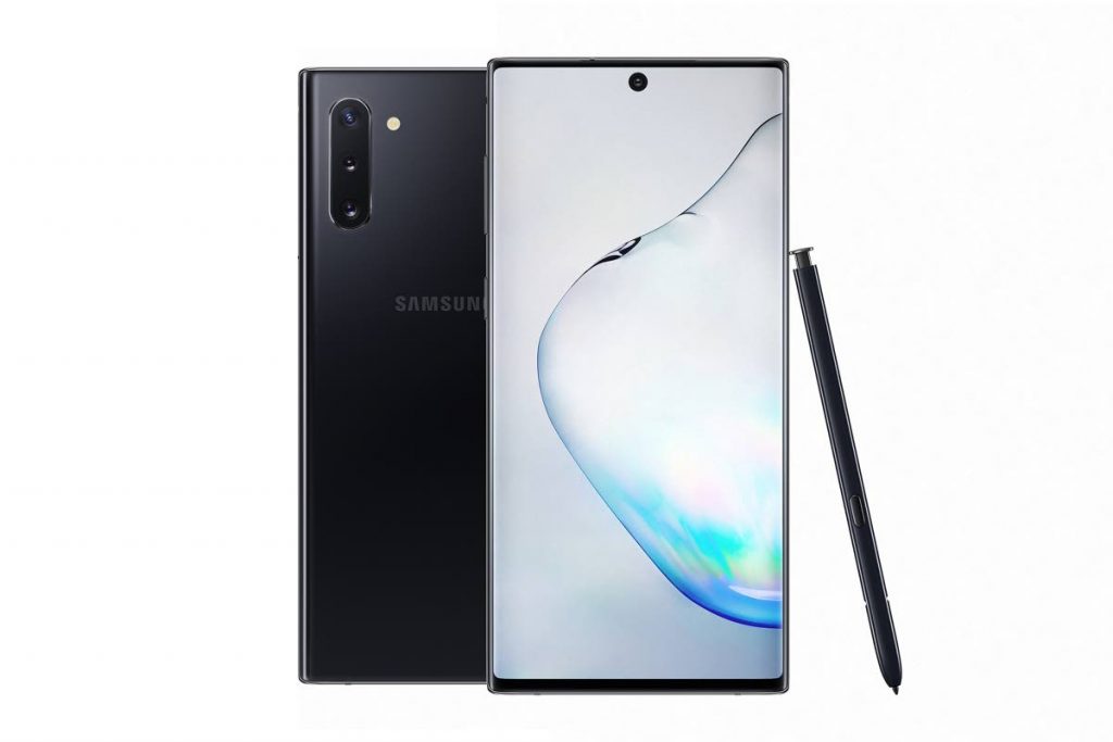 The Samsung Note 10 mobile phone.