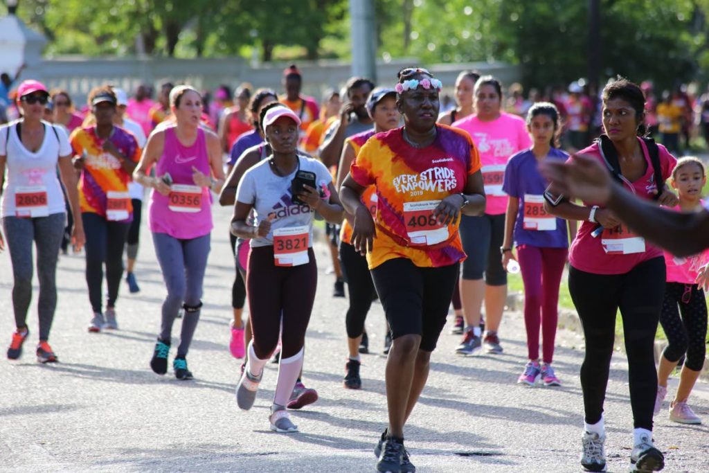 Women run for a great cause at the Queen’s Park Savannah. 