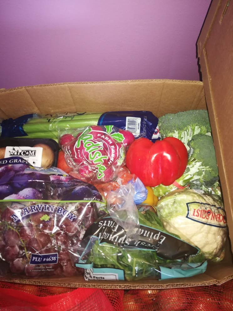 Some of the produce inside a Bunny Imports and Exports hamper.