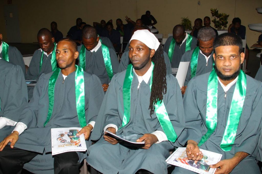 The graduation ceremony for Inmates, whom successfully completed the Barbering programme,
Technical and Vocational Training Centre,
Golden Grove Prison, Golden Grove Road, Piarco.
Thursday, October 3, 2019. PHOTO BY ROGER JACOB. 