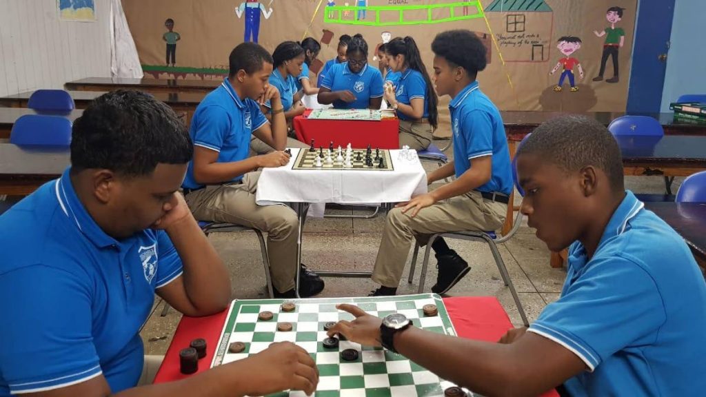 Students play some of the games that form a part of Mind Sport Trinidad and Tobago. Draughts, chess and other board games like Monopoly and Scrabble will be a part of the nationwide tournament which runs from November 10 to January 26, 2020.