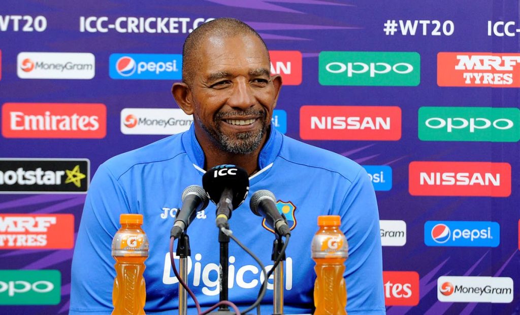 FLASHBACK: In this March 16,2016 file photo, Phil Simmons, head coach of the West Indies addresses a press conference after the  ICC World Twenty20 India 2016 match between West Indies and England at the Wankhede stadium, in Mumbai, India. Simmons was reappointed head coach of the West Indies according to a Cricket West Indies release yesterday. - CWI Media