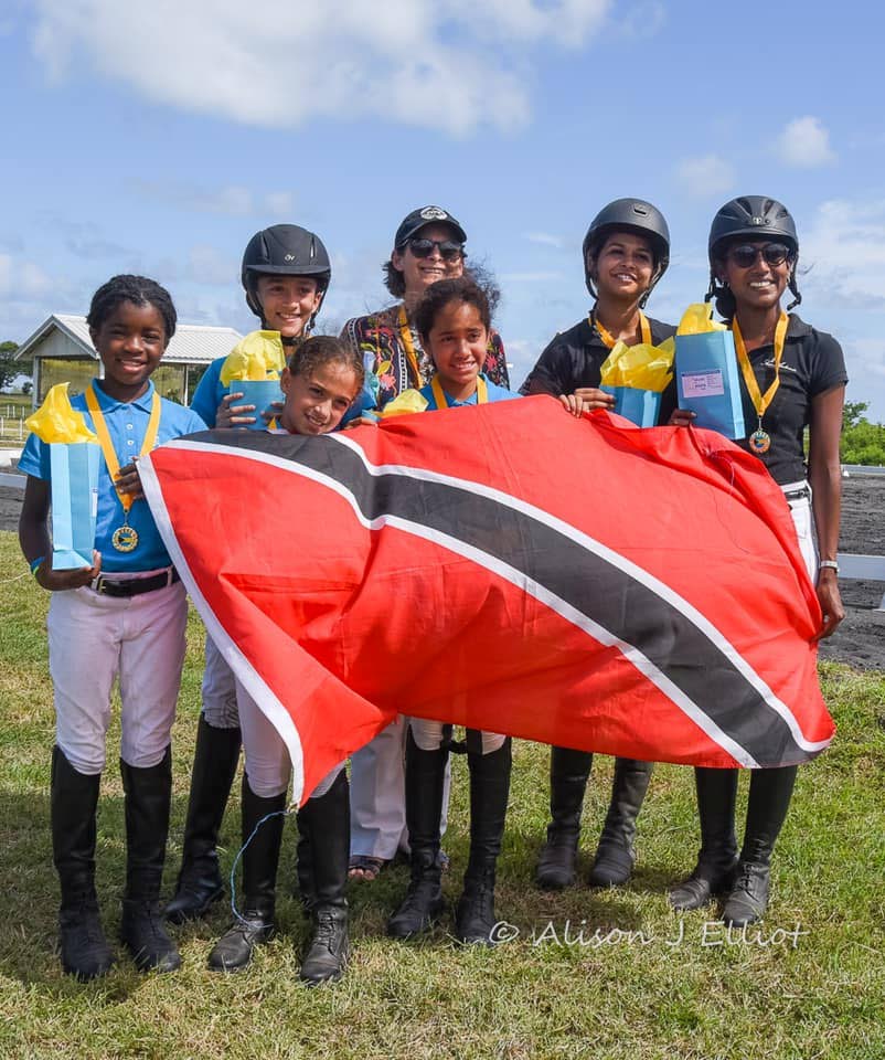 Members of the TT equestrian team which competed on October 13, at the Beads of Hope initiative held in Barbados. Profits from the event went to the Caribbean Disaster and Emergency Management Authority in order to help with relief efforts in the Bahamas after the passing of Hurricane Dorian. - Photo courtesy the TT Equestrian Association