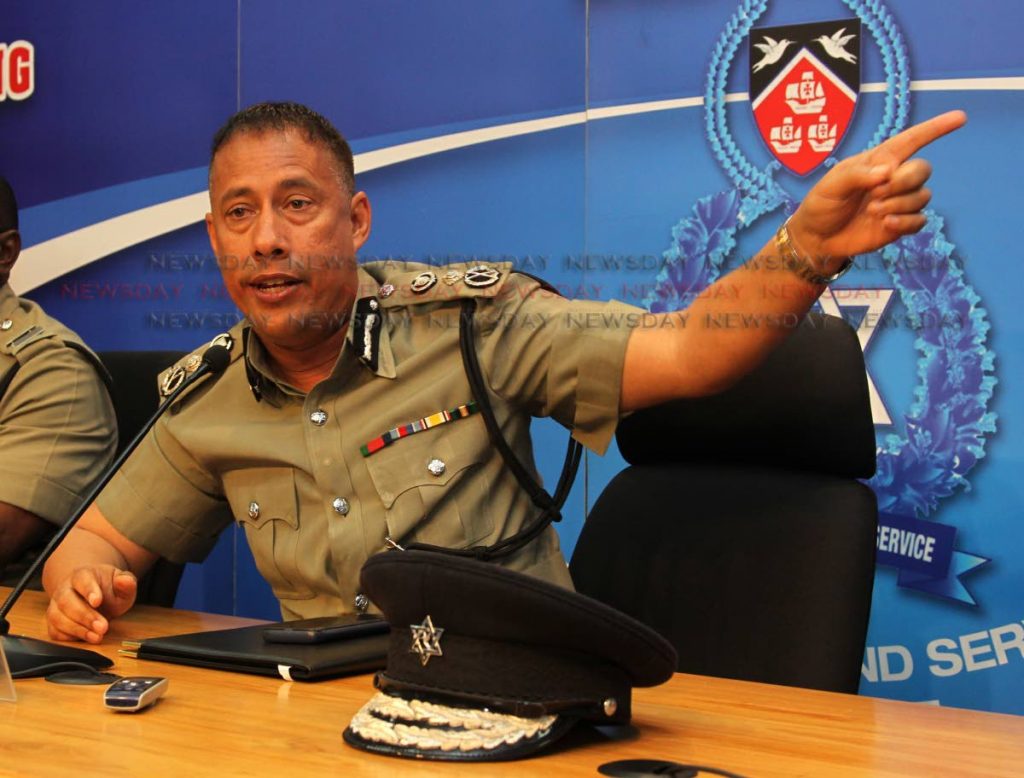 CONSPIRACY: Police Commissioner Gary Griffith at a recent press briefing.  PHOTO BY ROGER JACOB - ROGER JACOB