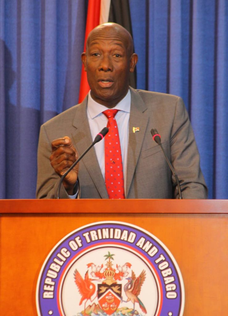 ACTION MAN: Prime Minister Dr Rowley yesterday told the post Cabinet press briefing that he took immediate action to fire Darryl Smith from the Cabinet on learning of certain serious allegations made against Smith. PHOTO BY ROGER JACOB  - ROGER JACOB