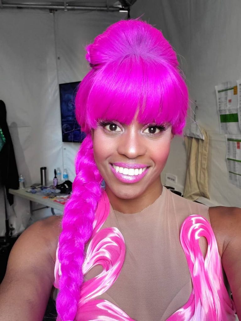 Darielle Williams takes a selfie before heading out on stage.  - 