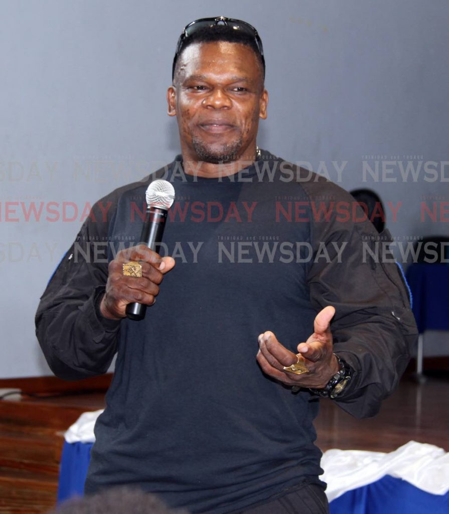 ASP Roger Alexander speaks to students of the Marabella South Secondary School during the launch of the Boys and Girls Club - Charting the way Foward, on Friday. - Vashti Singh