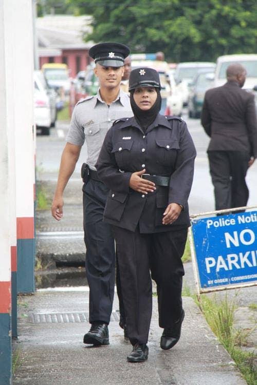 WPC Sharon Roop in her police uniform which includes hijab - 